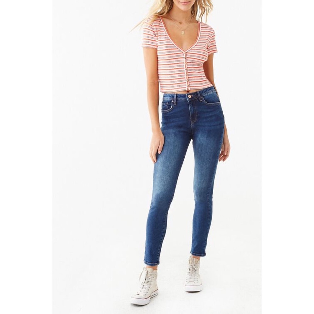Forever 21 Mid-Rise Push-Up Skinny Jeans